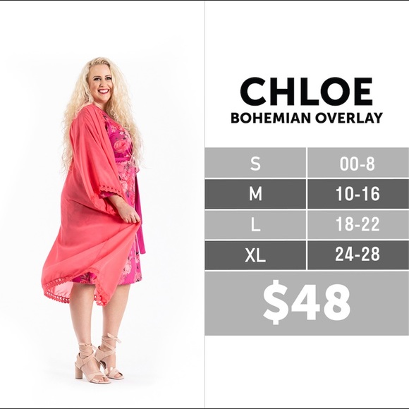 LuLaRoe Chloe Bohemian Overlay - Picture 3 of 3